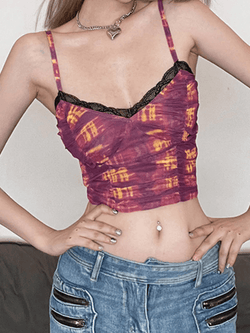 Contrast Color Lace Cami Top - AnotherChill