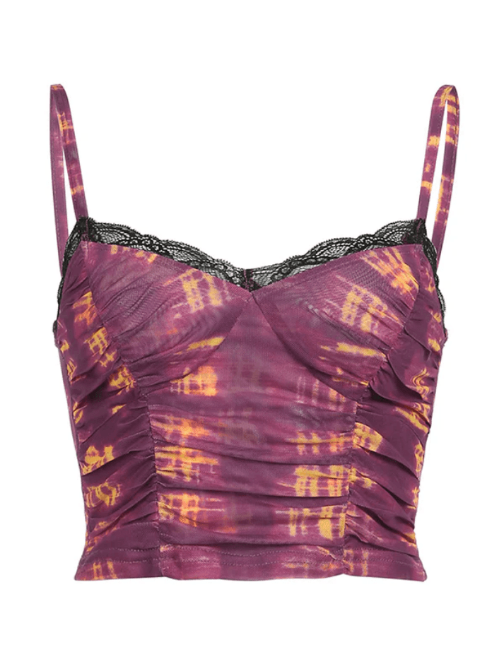 Contrast Color Lace Cami Top - AnotherChill