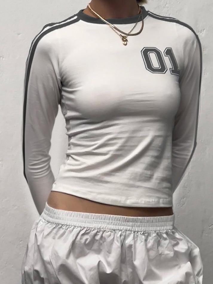Contrast Digital Print Long Sleeve Top - AnotherChill