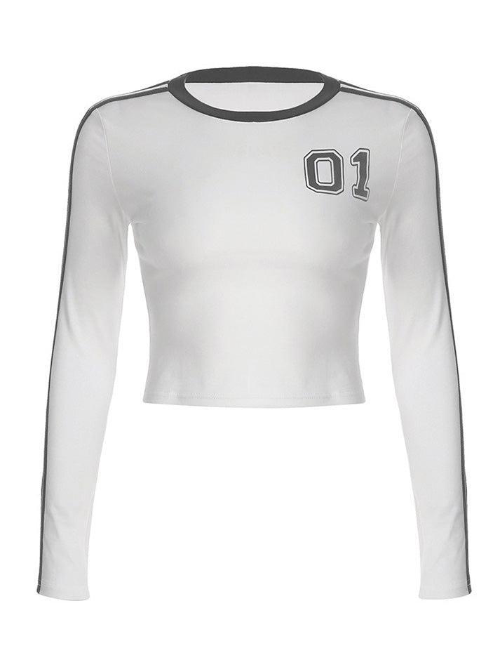 Contrast Digital Print Long Sleeve Top - AnotherChill