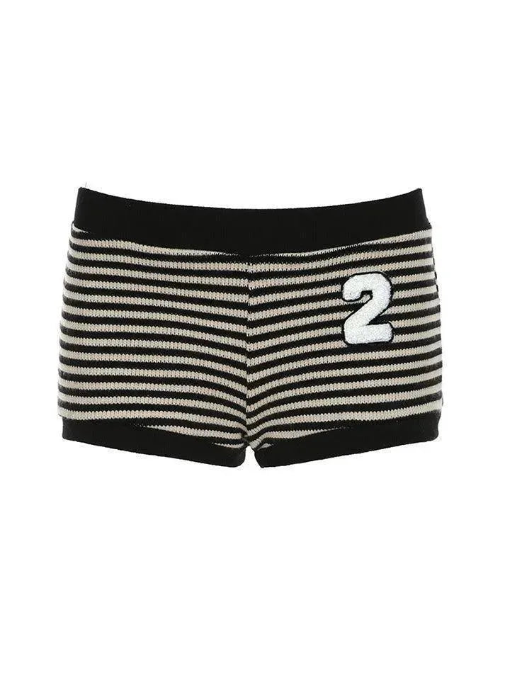 Contrast Striped Low-Rise Knit Shorts – AnotherChill
