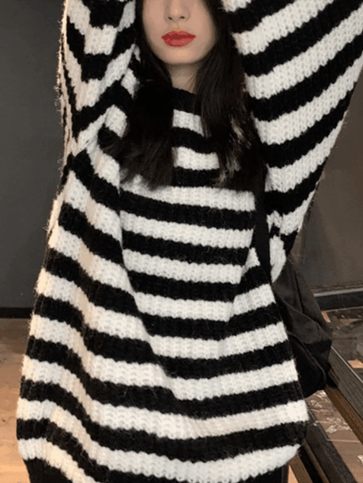 Cozy Striped Pullover Sweater - AnotherChill
