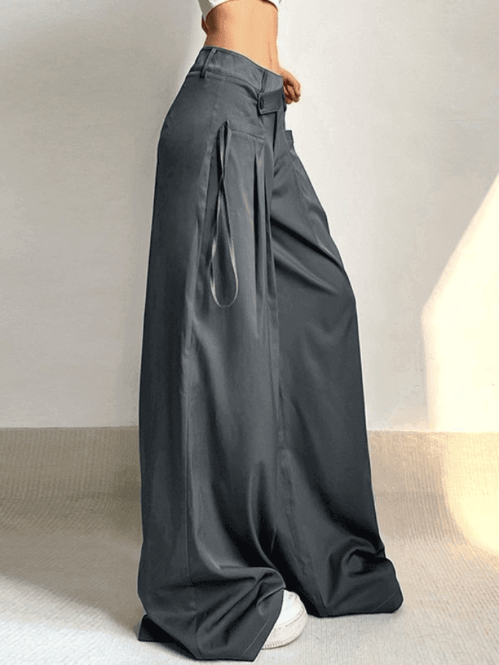 Cross Over Pleated Tailored Pants - AnotherChill