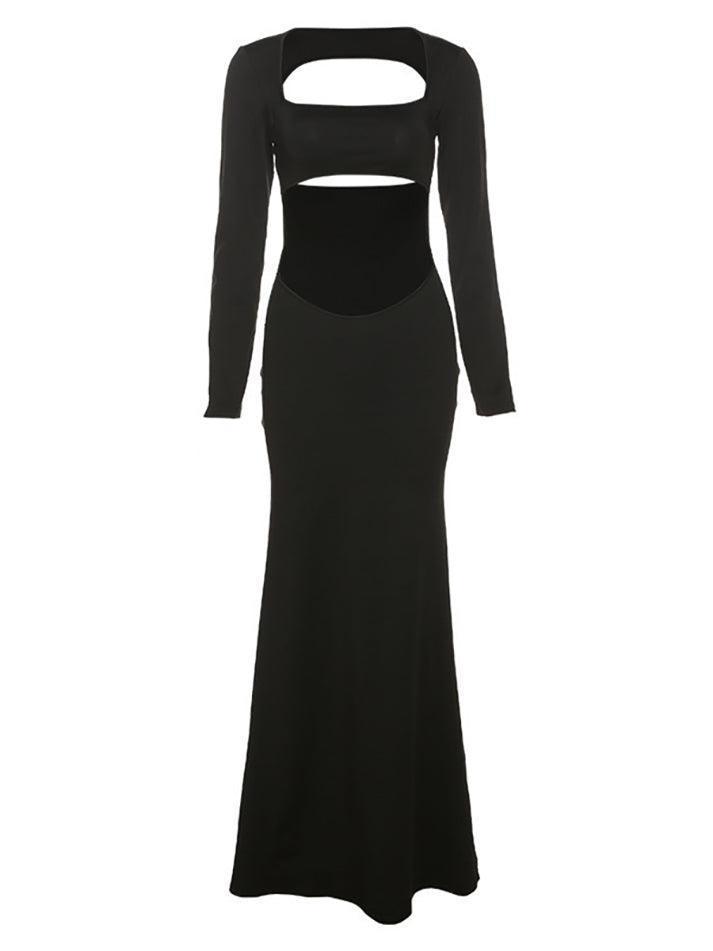 Cut Out Long Sleeve Rib Maxi Dress AnotherChill Cut Out Long Sleeve Rib Maxi Dress AnotherChill