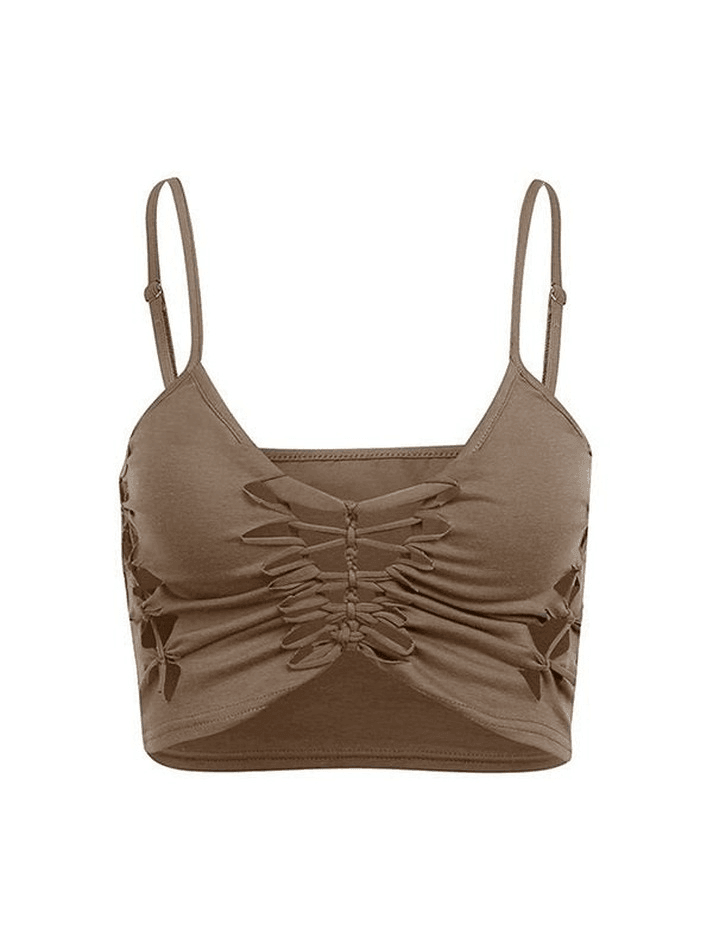 Cutout Butterfly Crop Cami Top - AnotherChill
