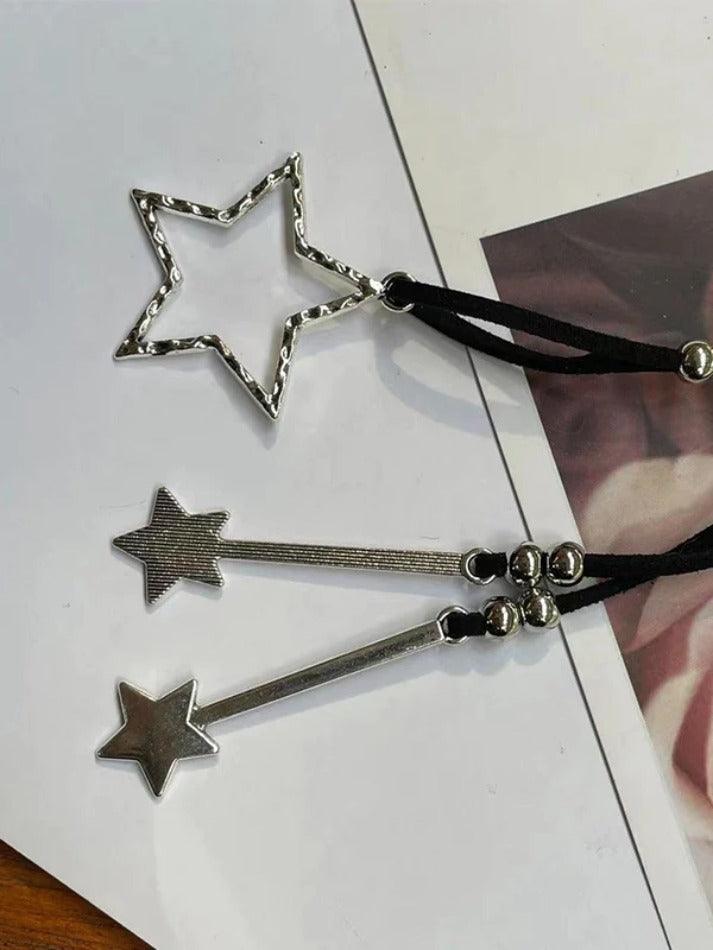 Cutout Star Pendant Velvet Design Necklace - AnotherChill