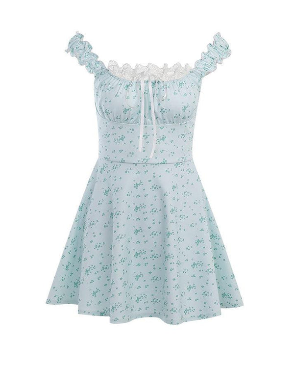 Floral Strap Lace Edge Dress - AnotherChill