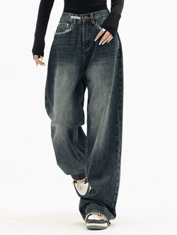 2024 Dark Wash Vintage Baggy Boyfriend Jeans Blue S in Jeans Online ...