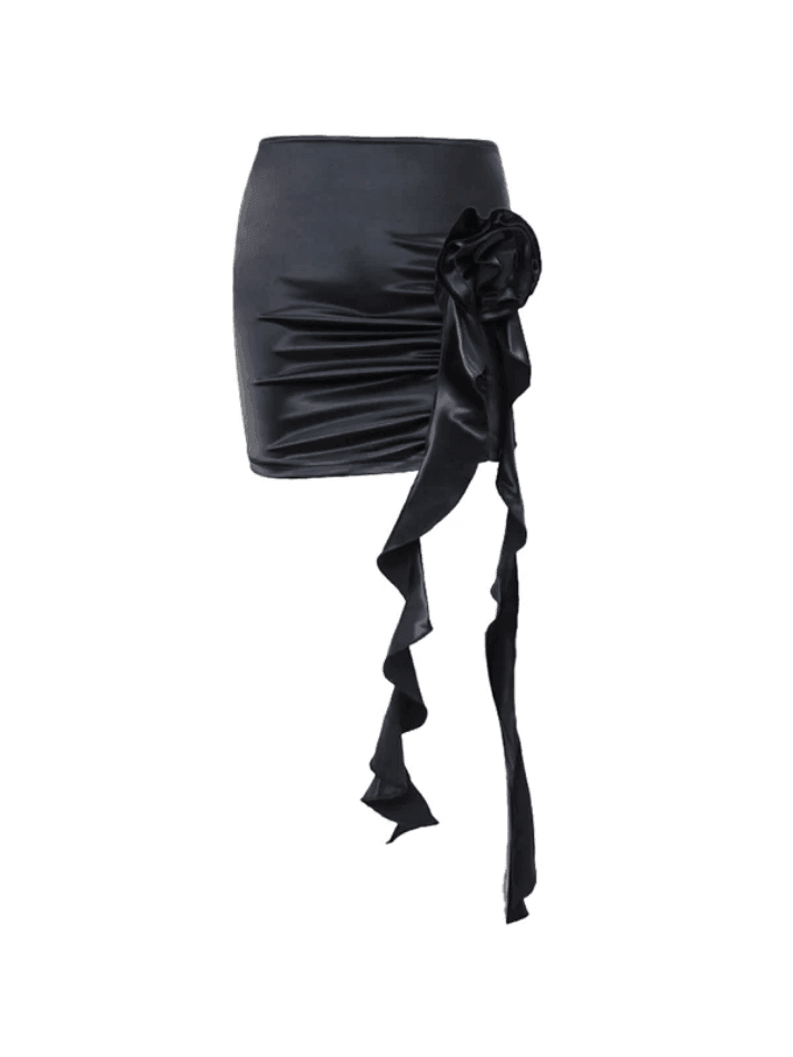 Designer Ruched Floral Skirt - AnotherChill
