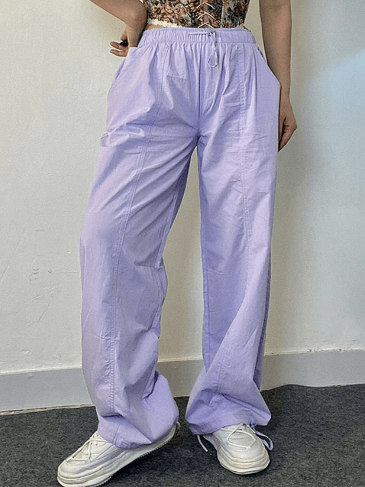 Drawstring Straight Wide Leg Pants - AnotherChill