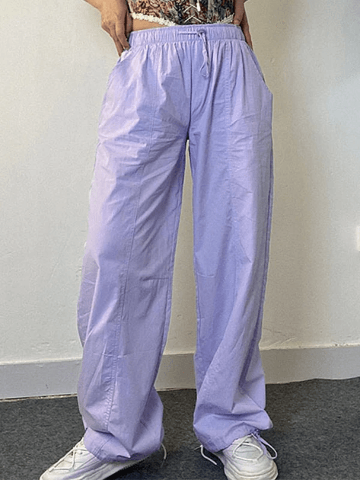 Drawstring Straight Wide Leg Pants - AnotherChill