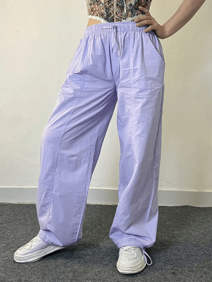 Drawstring Straight Wide Leg Pants - AnotherChill
