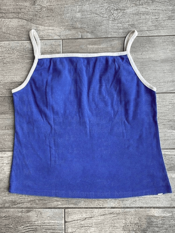 Embroidery Contrast Crop Cami Top - AnotherChill