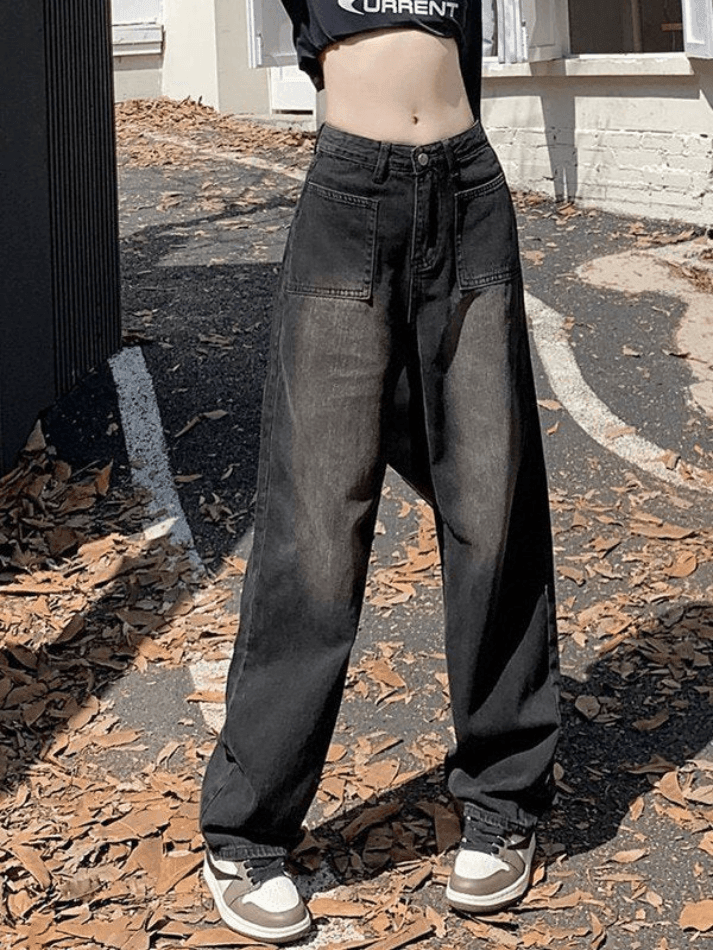 Faded Wash Vintage Straight Cargo Jeans - AnotherChill