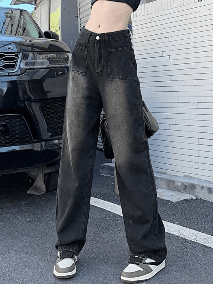 Faded Wash Vintage Straight Cargo Jeans - AnotherChill