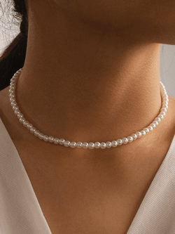 Faux Pearl Choker Necklace - AnotherChill