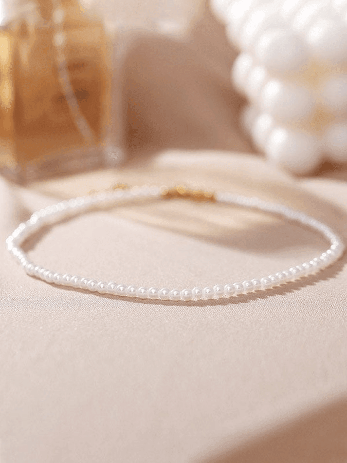 Faux Pearl Choker Necklace - AnotherChill