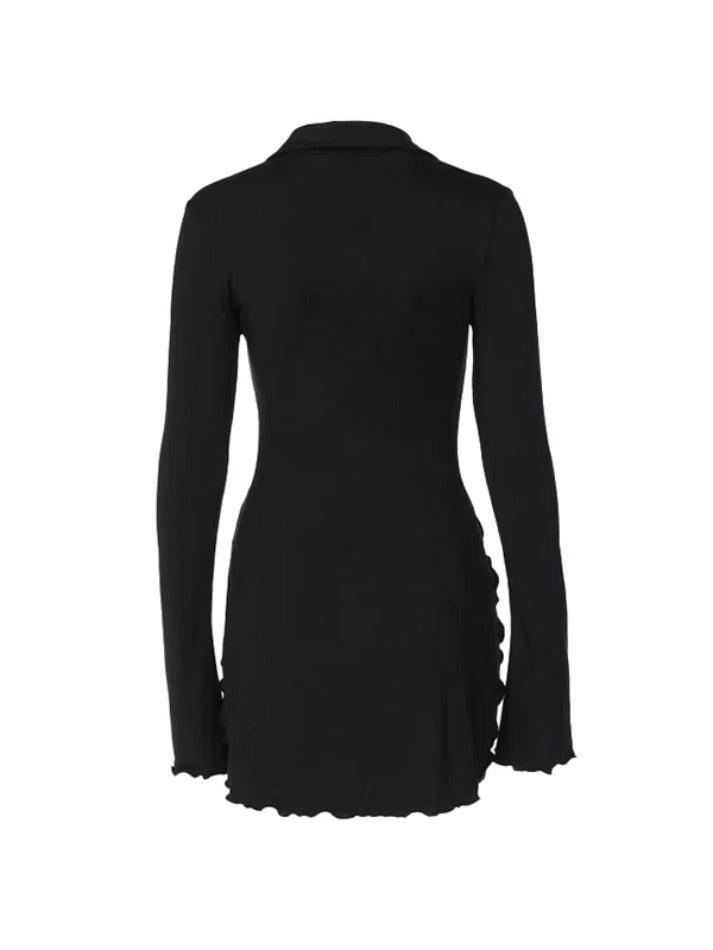 Flare Sleeve Slit Hem Ruched Wrap Hip Two Piece - AnotherChill