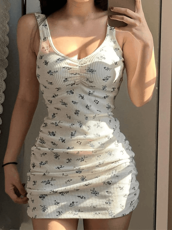 Floral Pleated Slip Dress - AnotherChill