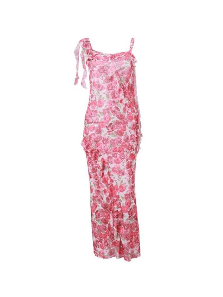Floral Ruffle Slip Dress - AnotherChill