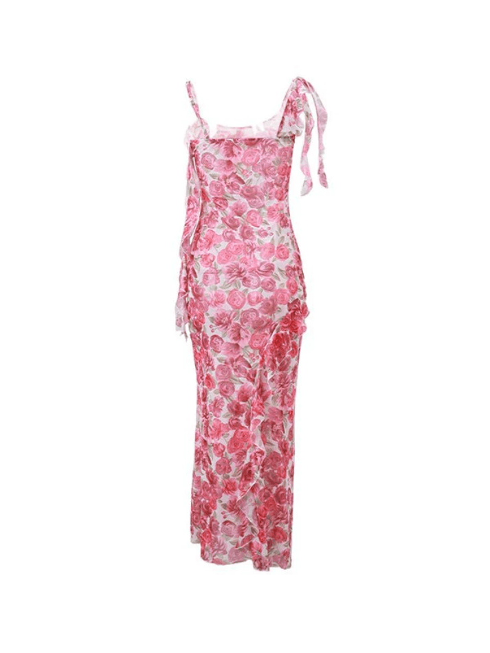 Floral Ruffle Slip Dress - AnotherChill