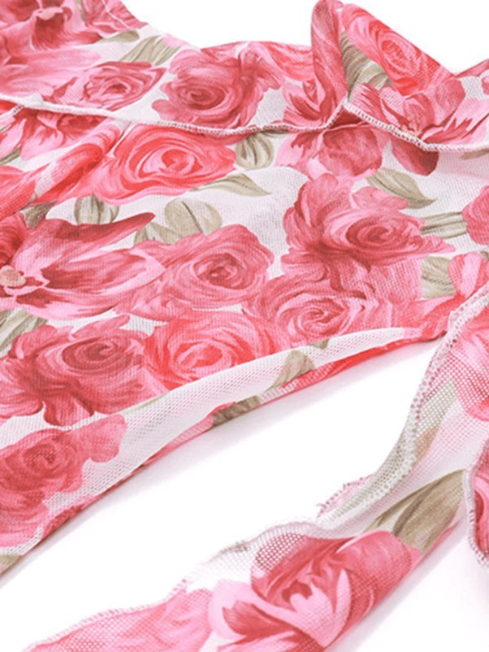 Floral Ruffle Slip Dress - AnotherChill