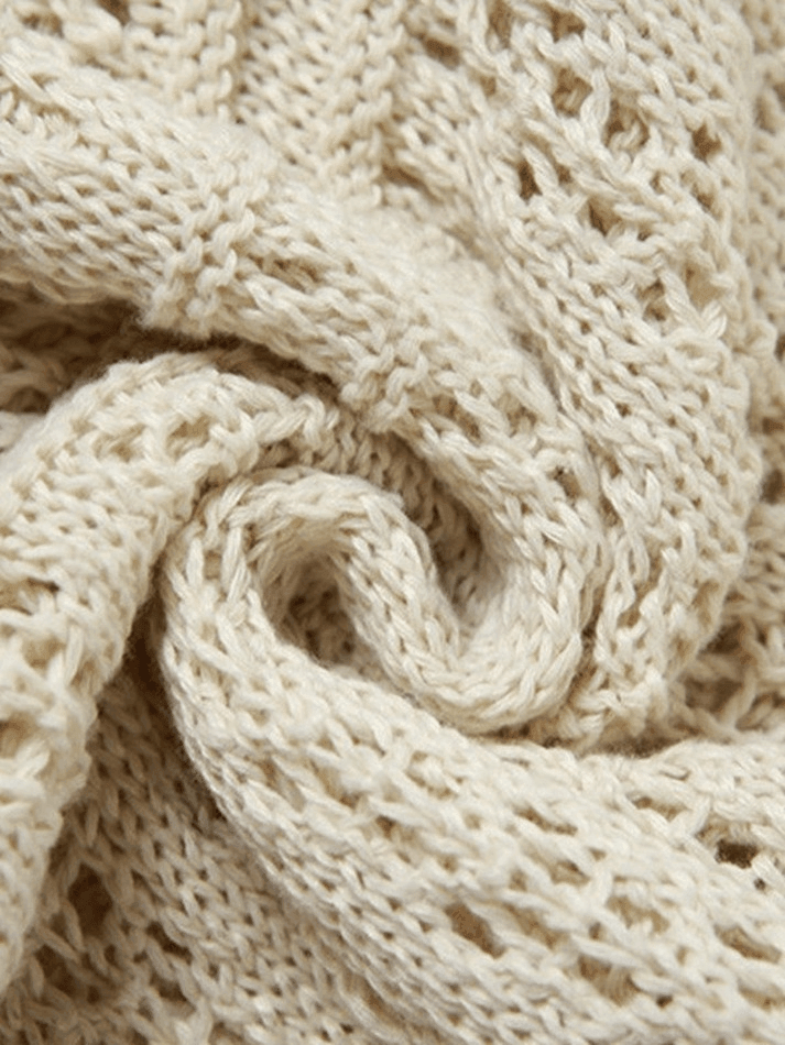 Fringed Crochet Hollow Knit Long Skirt - AnotherChill