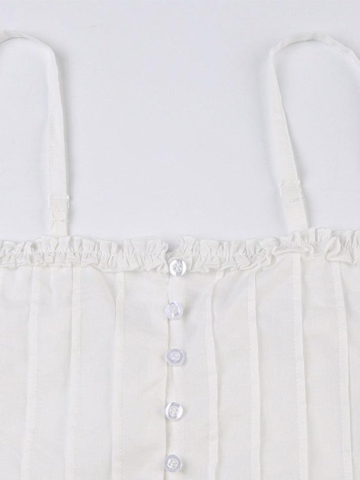 Fungus Pleated Breasted Slit Hem Cami Top - AnotherChill