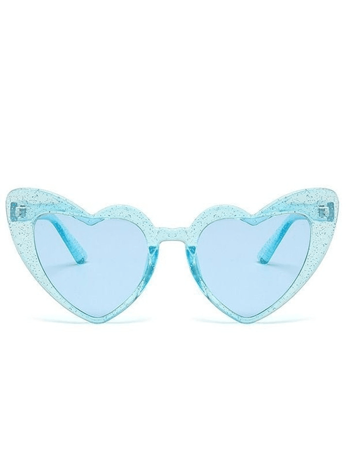 Glitter Heart Pattern Sunglasses - AnotherChill