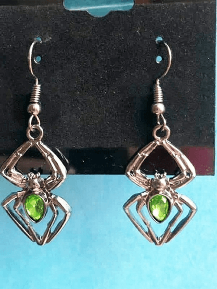 Gothic Rhinestone Spider Earrings - AnotherChill