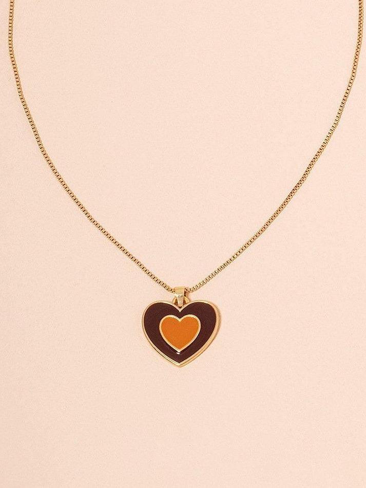 Gradient Heart-shaped Pendant Necklace - AnotherChill