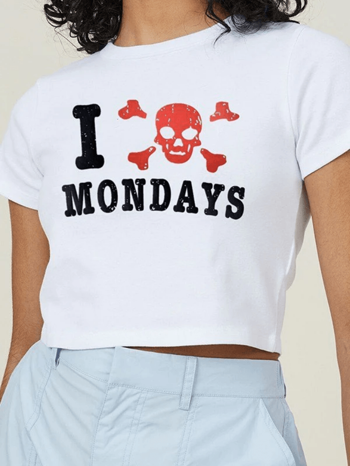 Hate Monday Printed Crop Top - AnotherChill