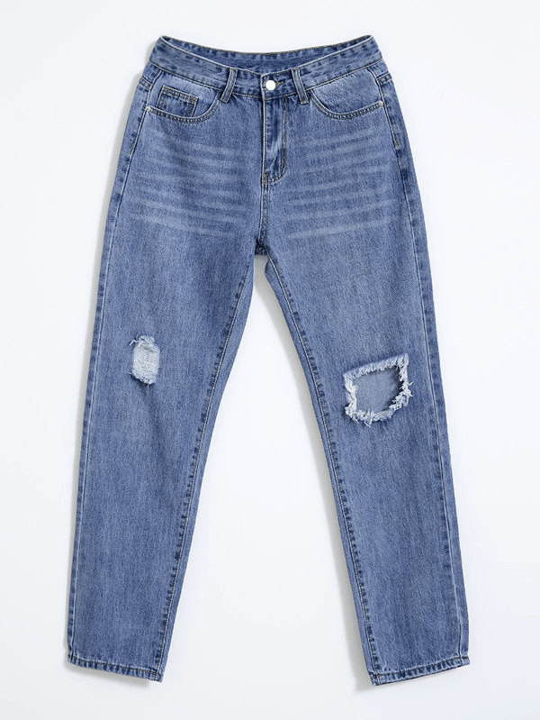 High Waist Ripped Slim Jeans - AnotherChill
