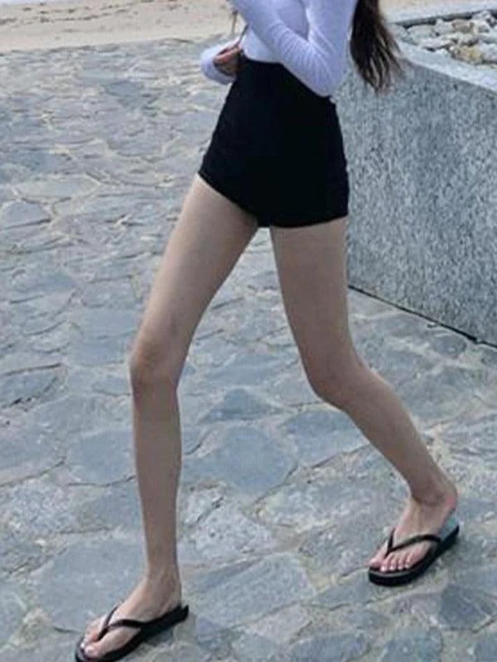 High Waist Stretch Skinny Hot Shorts - AnotherChill
