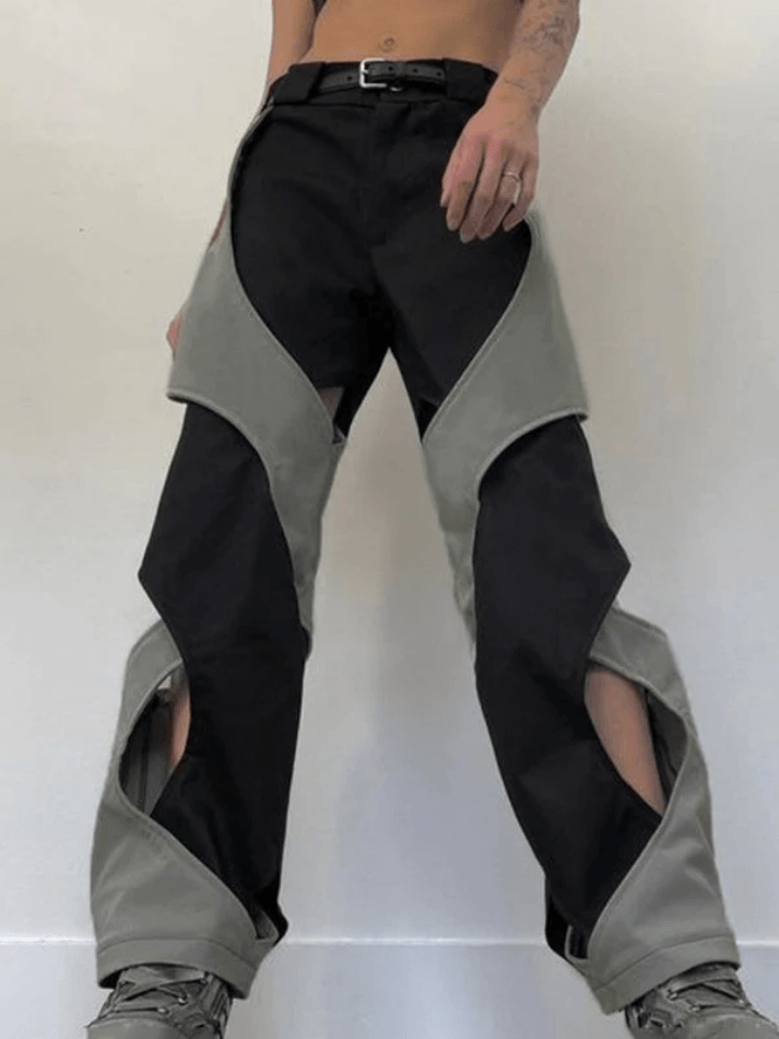 Hollow Cross Straight Leg Pants - AnotherChill