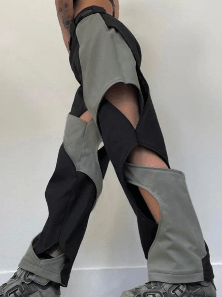 Hollow Cross Straight Leg Pants - AnotherChill