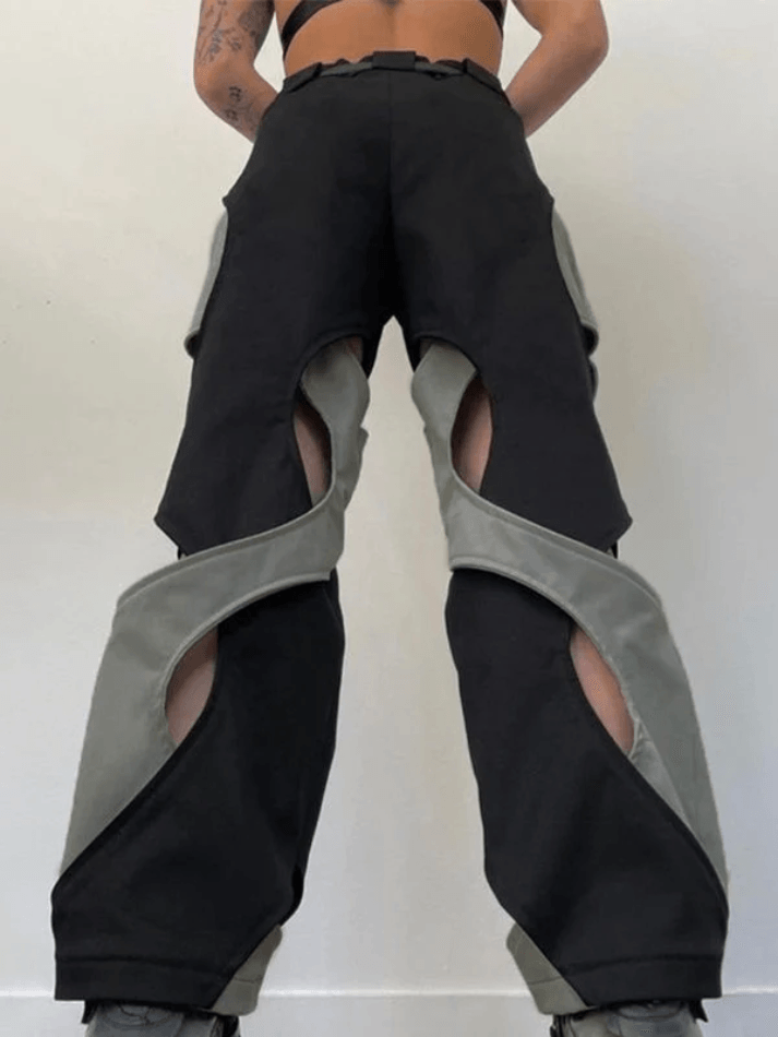 Hollow Cross Straight Leg Pants - AnotherChill