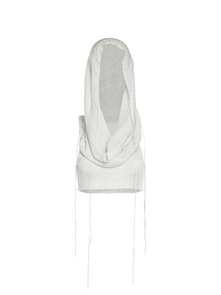 Hooded Crochet Knit Cropped Tank Top - AnotherChill