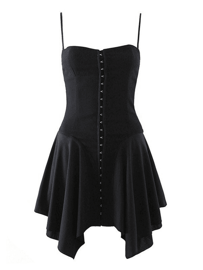 Irregular Eye Hook Slip Mini Dress - AnotherChill