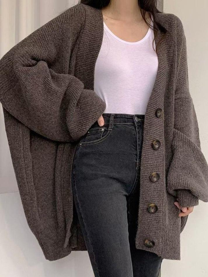 Knitted Button Down Long Cardigan - AnotherChill