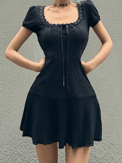 Knitted LacePanel Dress - AnotherChill
