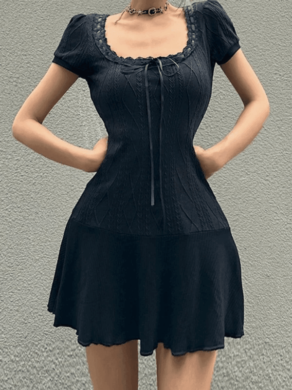 Knitted LacePanel Dress - AnotherChill