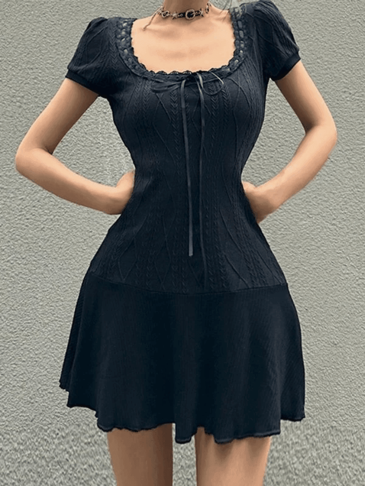 Knitted LacePanel Dress - AnotherChill