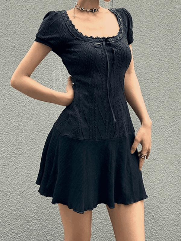Knitted LacePanel Dress - AnotherChill