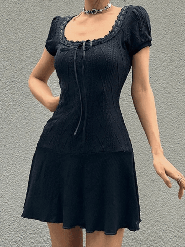 Knitted LacePanel Dress - AnotherChill