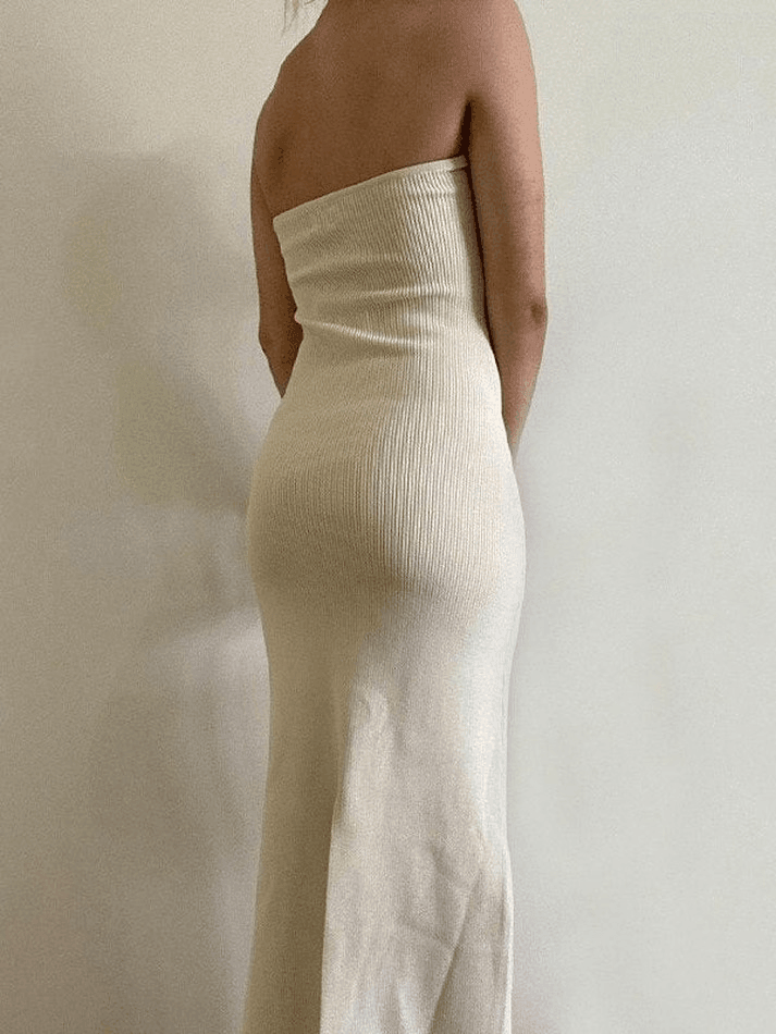 Knitted Twist Strapless Maxi Dress - AnotherChill