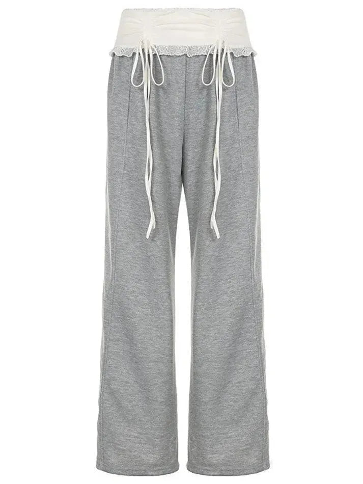 Lace Drawstring Tie Casual Pants - AnotherChill