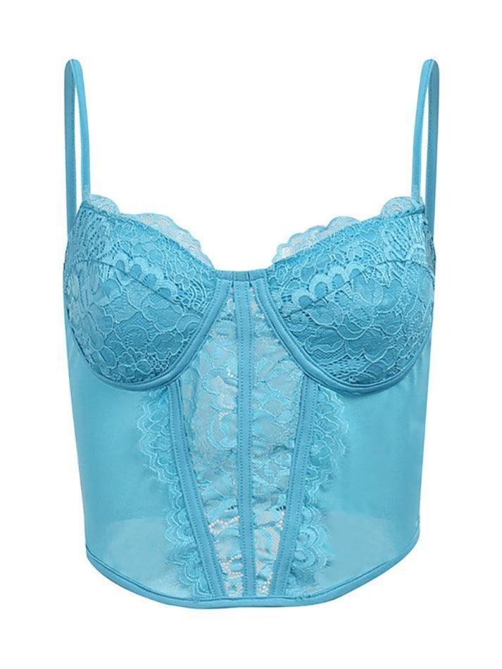 Lace Mesh Embroidery Corset Top - AnotherChill