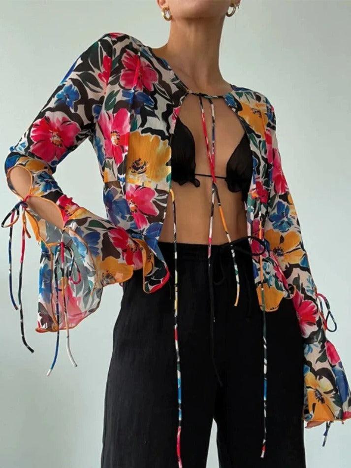 Lace Ruffle Long Sleeves Shirts - AnotherChill
