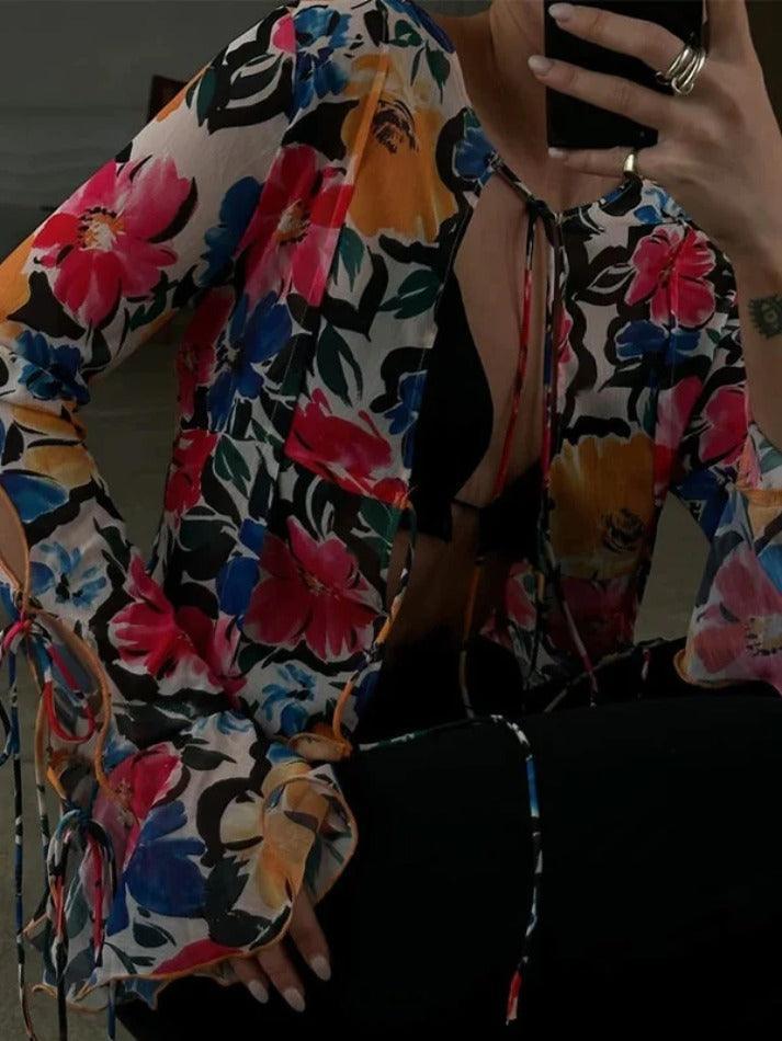 Lace Ruffle Long Sleeves Shirts - AnotherChill